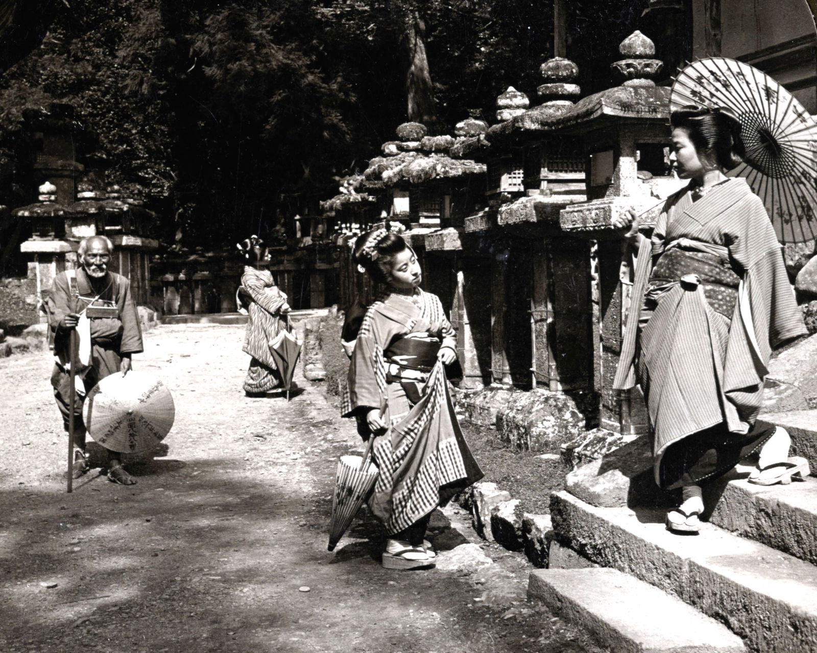 1906, Stone lanterns at the Temple of Kasuga, Japan: Title: 1906, Stone lanterns at the Temple of Kasuga, Japan Artist/Source: H.C. White Co. Original Date: SEE TITLE Dimensions: 8X10 Description: || UNITED STATES SHIPPING ONLY! || This lot is a Dye Bas