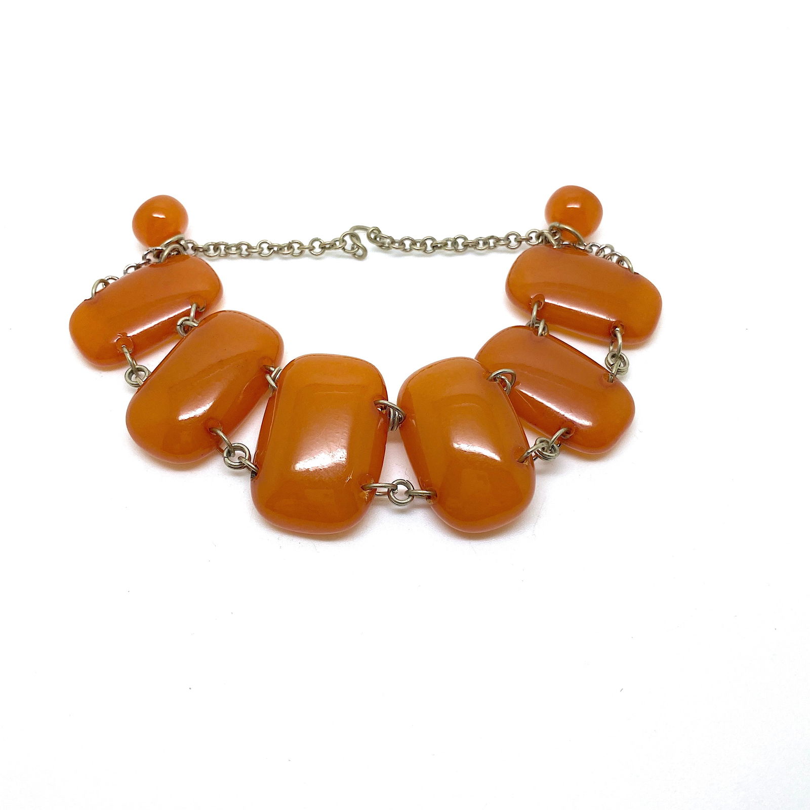 Antique Amber Bracelet made from Amber beads: Title:Antique Amber Bracelet made from Amber beads Metal:None Gemstone:Amber Weight:24.6 g Size:Bead size: 30.0 x 10.0 mm Bead size: 1.181 x 0.394 inches Made of:(Reconstituted Amber or Whole Stone):W