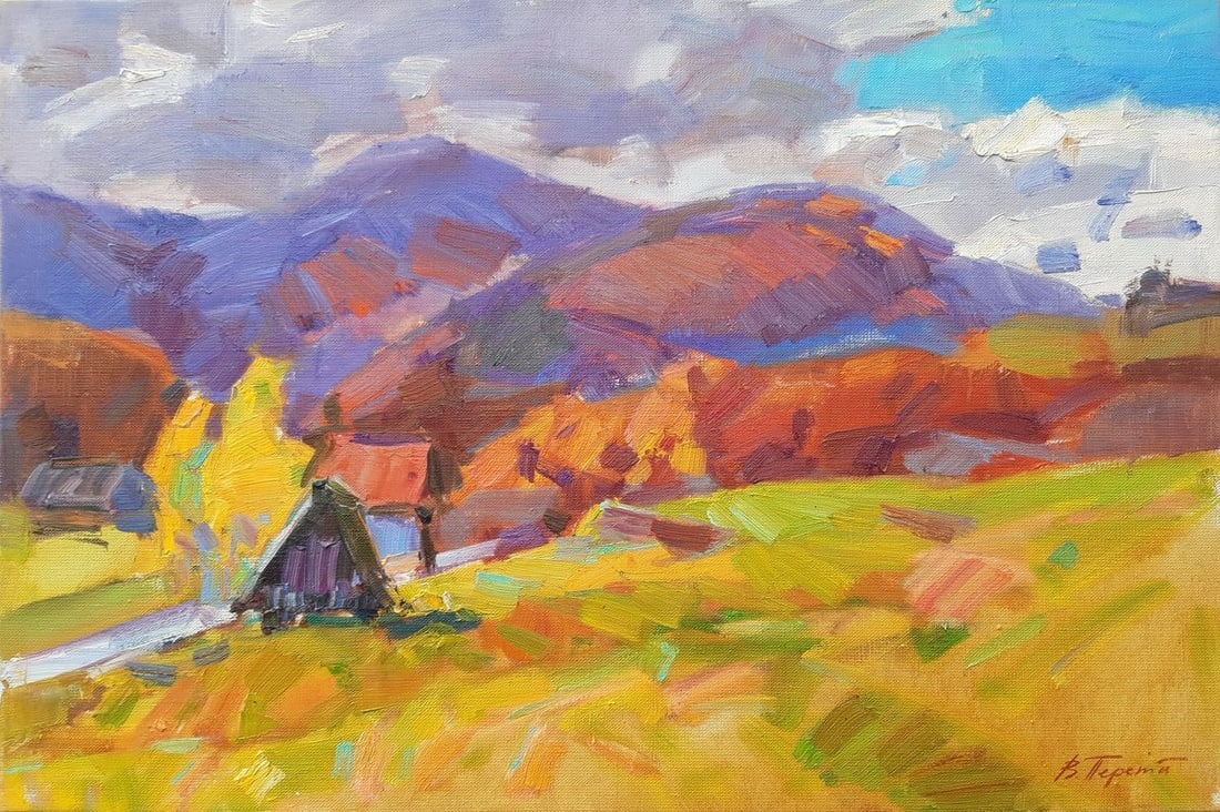 Oli painting Autumn Carpathians Tepeta Miacheslav (1 of 6)