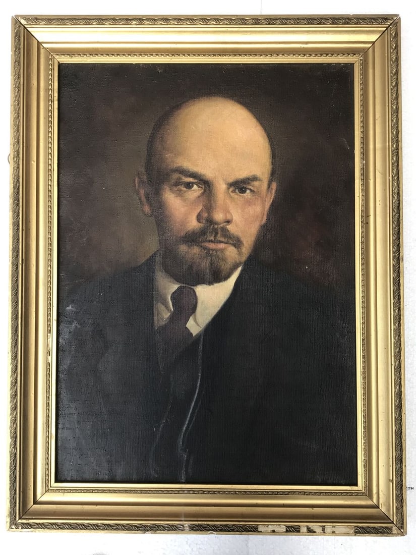 Social realism Oil painting Portrait of Lenin Unknown artist (1 of 10)