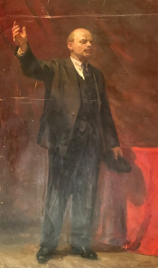 Oil painting Portrait of Lenin Koshtelyanchuk Leonty Filippovich: Title: Oil painting Portrait of Lenin Koshtelyanchuk Leonty Filippovich Description: №Vern 983 *** ABOUT THIS PAINTING *** * TITLE: "Portrait of Lenin" * ARTISTS: Koshtelyanchuk Leonty Filippovi