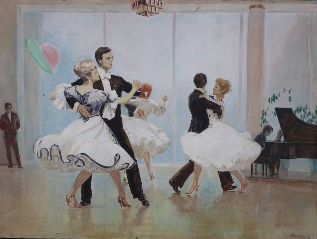 Oil painting Ballroom dance Likholet A.K.: Title: Oil painting Ballroom dance Likholet A.K. Description: №Pol 3 * TITLE: "Ballroom dance" * ARTISTS:Likholet A.K. * SIZE: 120x160 cm/'47x63 inches' * MEDIUM: oil, canvas * HAND PAINTED: Ori