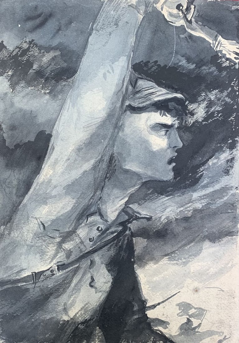 Watecolor painting Forward! Alexander Arkadievich Litvinov: Title: Watecolor painting Forward! Alexander Arkadievich Litvinov Description: №1476AAA *** ABOUT THIS PAINTING *** * TITLE: "Forward!" * ARTISTS: Litvinov Alexandr Arkad'yevich * SIZE: 42х