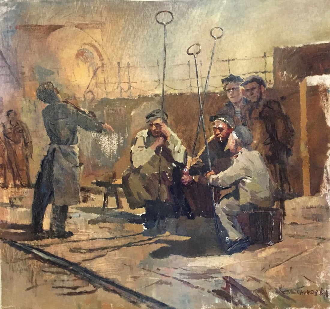 Oil painting Working people Vitaly Kolesnikov: Title: Oil painting Working people Vitaly Kolesnikov Description: №GS 166 *** ABOUT THIS PAINTING *** * TITLE: "Working people" * ARTISTS: Vitaly Kolesnikov * SIZE: 65x70cm/'25,59x27,55 inches'