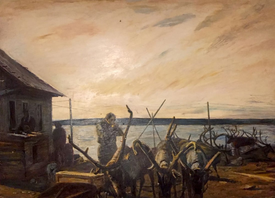 Oil painting Autumn on Vaigach Nedoshovenko Tamara Fedorovna: Title: Oil painting Autumn on Vaigach Nedoshovenko Tamara Fedorovna Description: №GSE 3 *** ABOUT THIS PAINTING *** * TITLE: "Autumn on Vaigach" * ARTISTS: Nedoshovenko Tamara Fedorovna * SIZE: