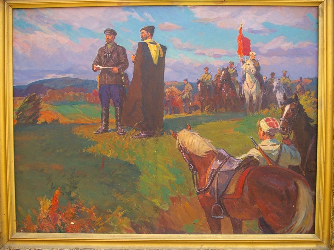 Oil painting Shchors and Bozhenko Petukhov Vasily Afanasevich (1 of 7)