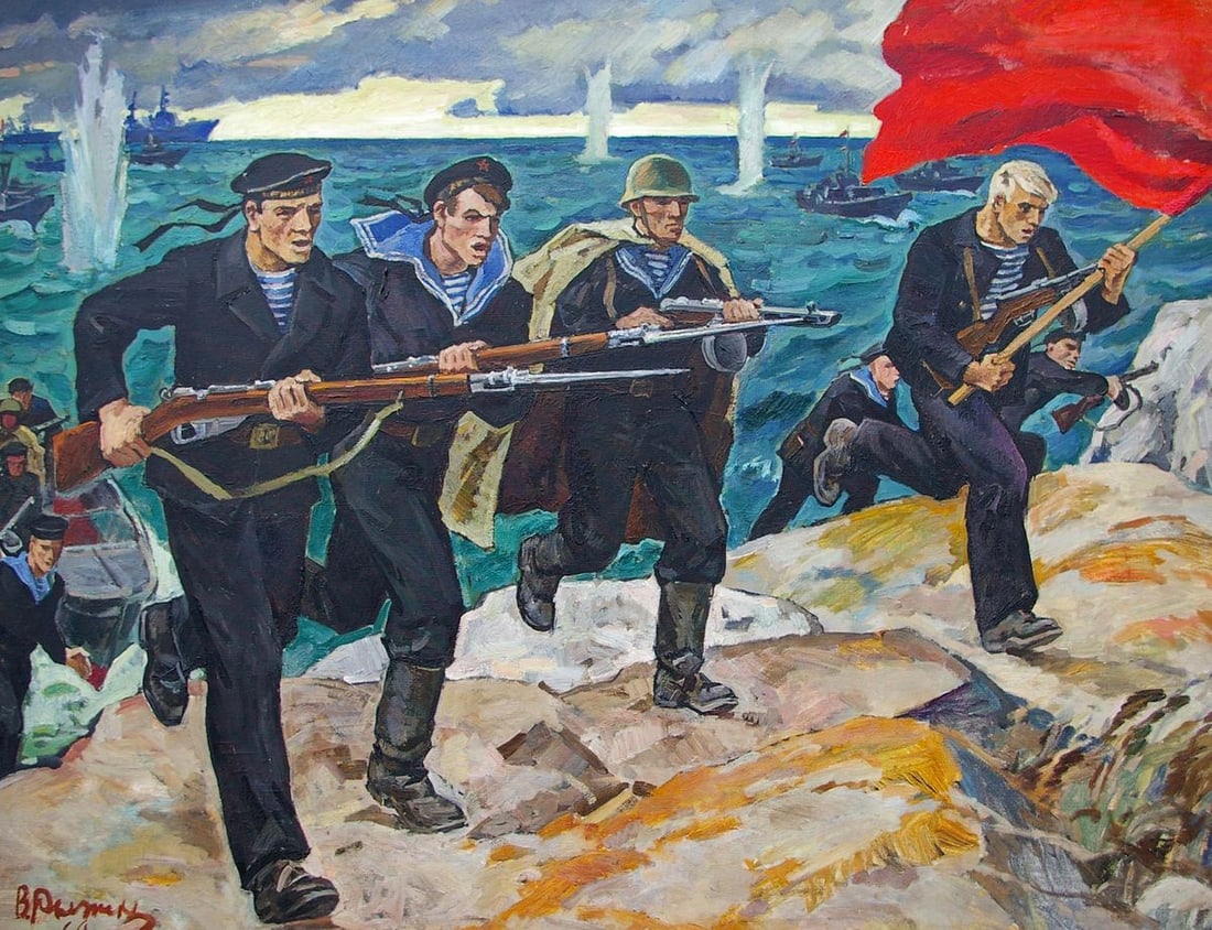 Oil painting Sailors Ryzhikh Viktor Ivanovich: Title: Oil painting Sailors Ryzhikh Viktor Ivanovich Description: №Pol 76 *** ABOUT THIS PAINTING *** * TITLE: "Sailors" * ARTISTS: Ryzhikh Viktor Ivanovich * SIZE: 127x166 cm/'50x65.35 inches'