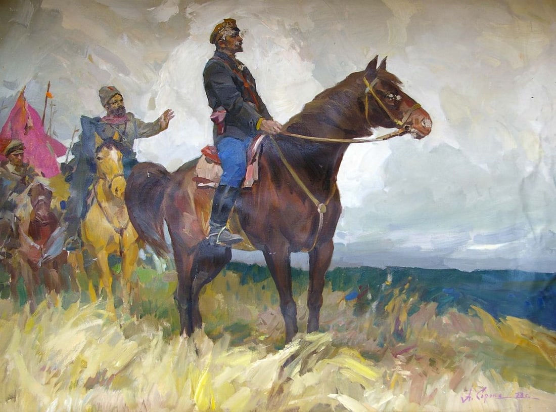 Oil painting Shchors and Bozhenko Soroka Arkady Vasilievich (1 of 9)