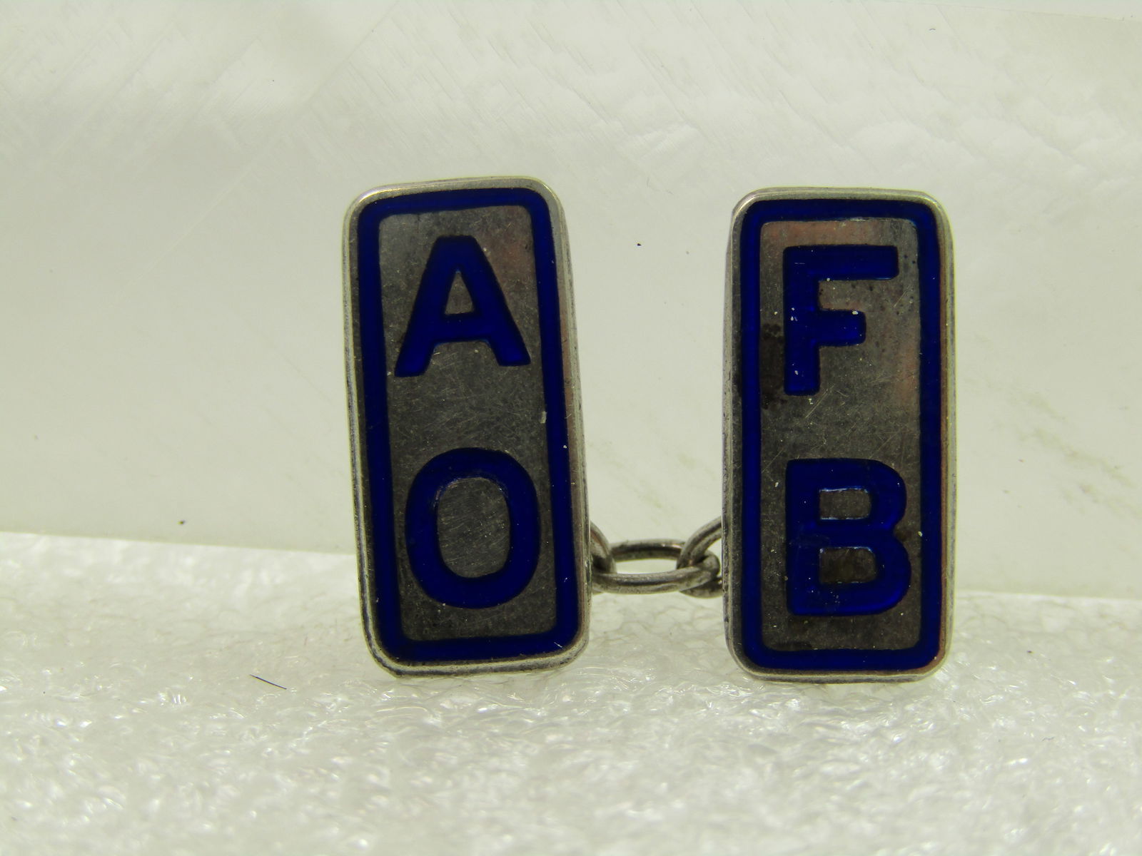 Vintage Sterling Single Cufflink, Ancient Order of Froth Blowers, AOFB Enameled, 1920's-1930's,: Vintage Sterling Single Cufflink, Ancient Order of Froth Blowers, AOFB Enameled, 1920's-1930's, Signed BCM//BCM4. These were allegedly a thing that started in Britain and made in Britain in appx. 1924