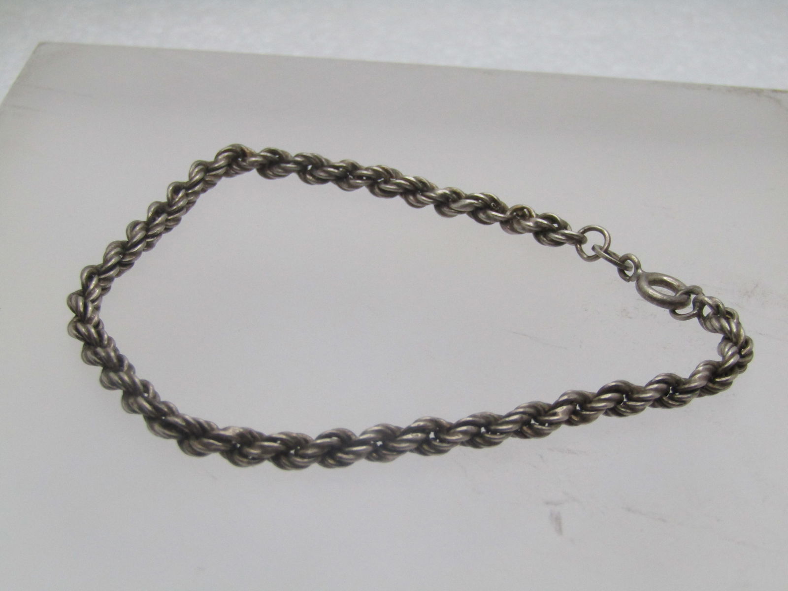 Vintage Sterling Twisted Rope Bracelet, 7", Milor, 1970's-1980's: Vintage Sterling Twisted Rope Bracelet, 7", Milor, 1970's-1980's. Unisex, 3mm wide. Spring clasp where it is signed Milor, and marked Italy and .925. It tests as sterling with aw eight of appx. 3.78 g