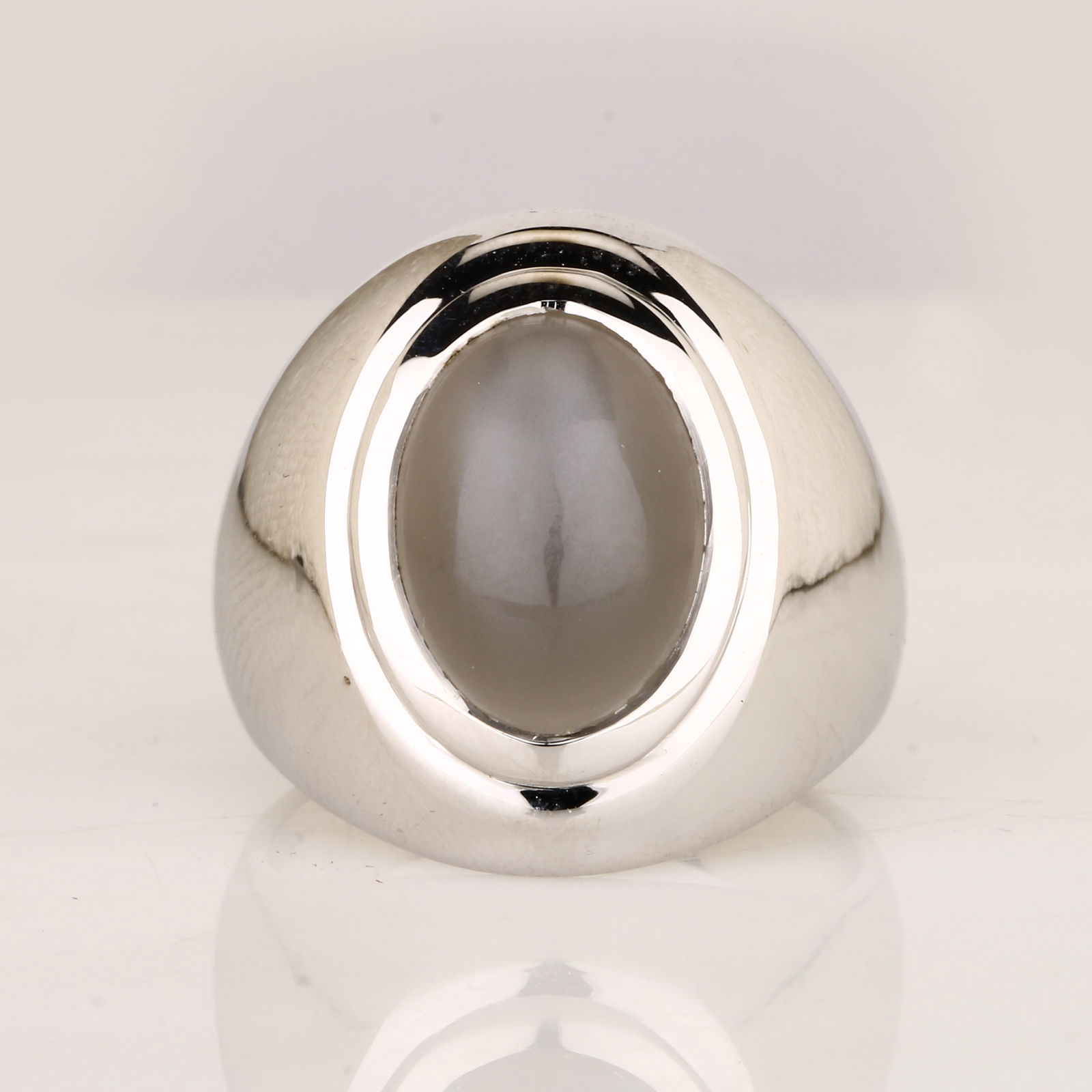 Ring: Grey Moonstone CAB Oval 14x10mm - 2