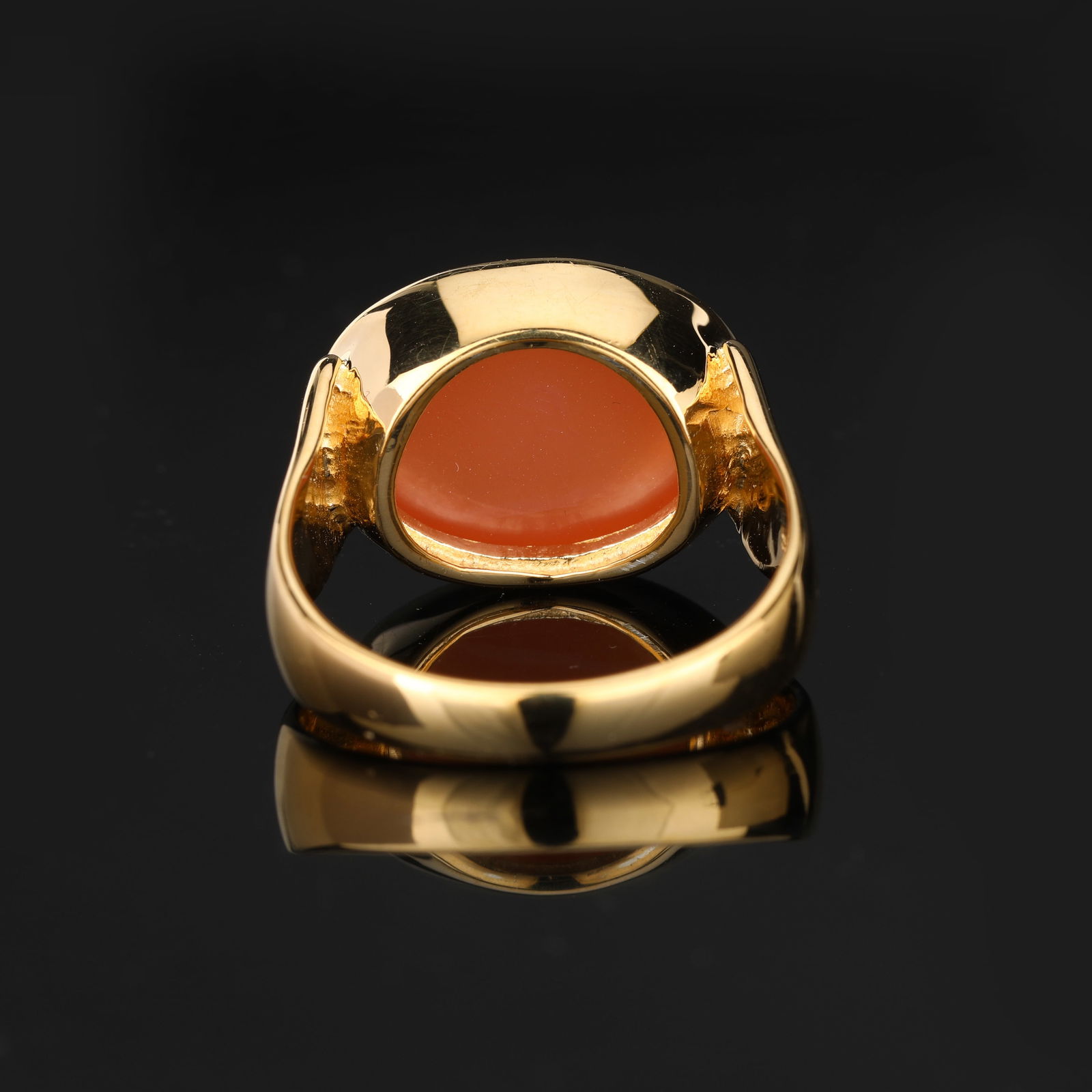 Ring: Peach Moonstone CAB Oval 16x12mm - 4