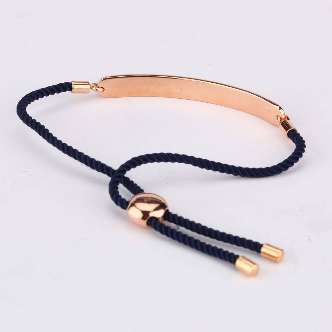 Ring: Initial Bar Cord Braceletmm: No Reserve! Title: Ring: Initial Bar Cord Braceletmm Description: Initial Bar Cord Bracelet Date/Period: After 2000 Materials: 925 Silver W/Rose Gold Plating Gross Weight: 3.2 Gem Weight: Dia Weight: