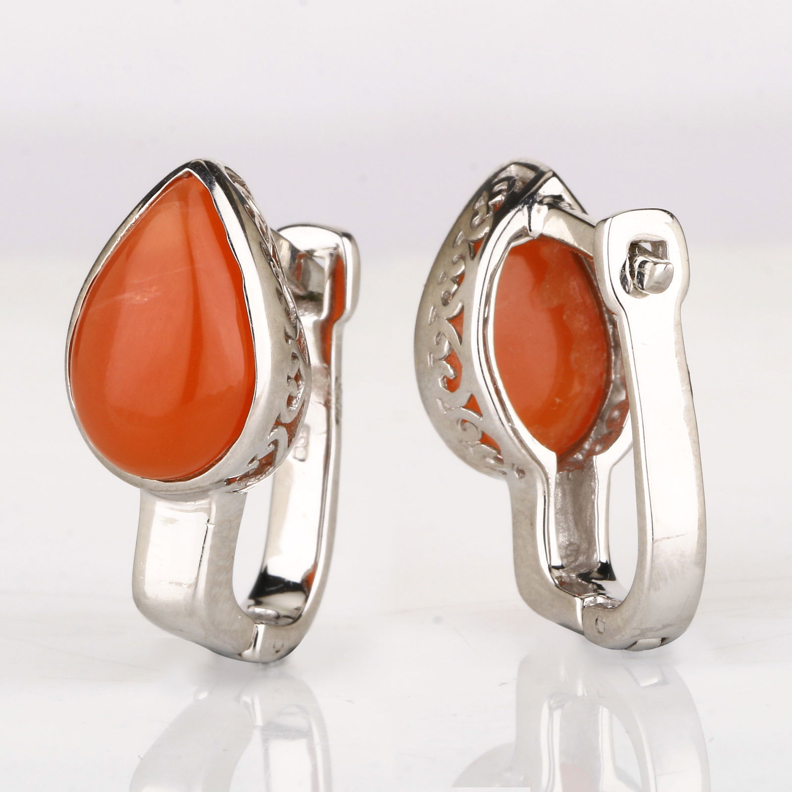 Ring: Peach Moonstone CAB Pears 12x8mm - 4