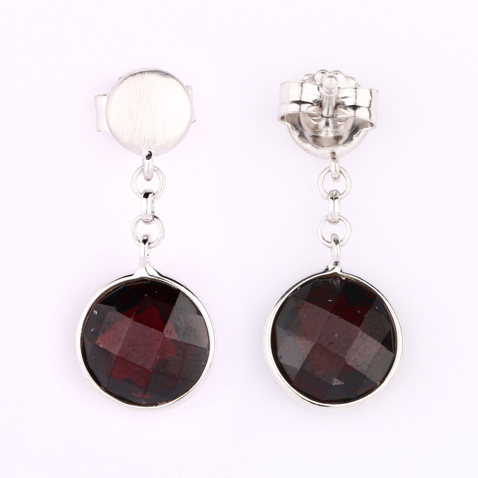Ring: Hydrabadi Garnet Briolite Round 9.00mm ( Height 4.30mm ) - 2Pcs ( Rollo Chain - 5Links ) (