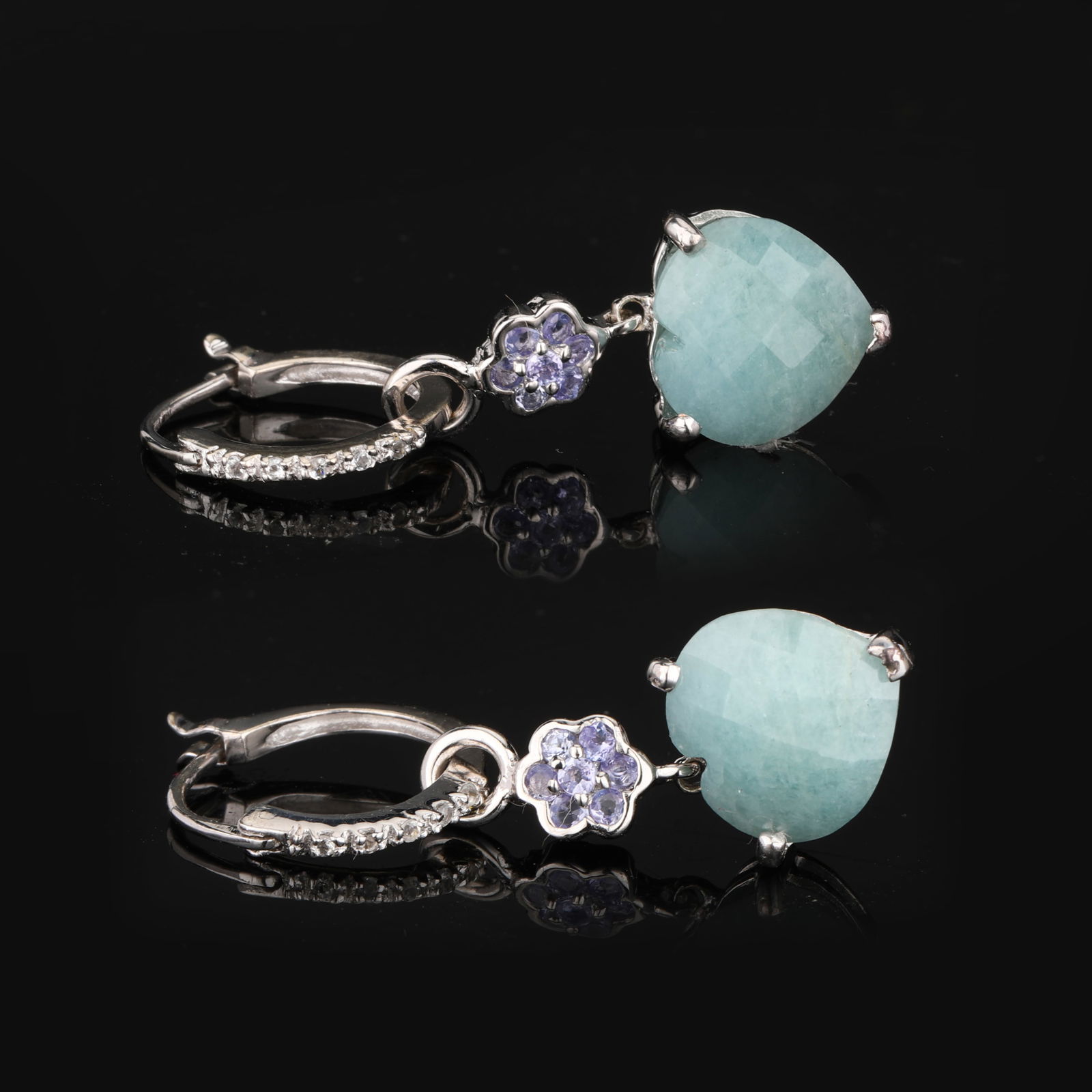 Ring: Milky Aquamarine Heart Shape 10.00mm - 3