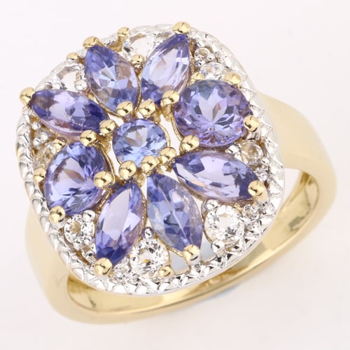 Ring: Tanzanite Marquise 6x3mm: No Reserve! Title: Ring: Tanzanite Marquise 6x3mm Description: Tanzanite Marquise 6x3mm - 6Pcs + Tanzanite Round 4.50mm - 2Pcs + Tanzanite Round 3.50mm - 1Pcs + White Topaz Round 2.50mm - 4Pcs + White