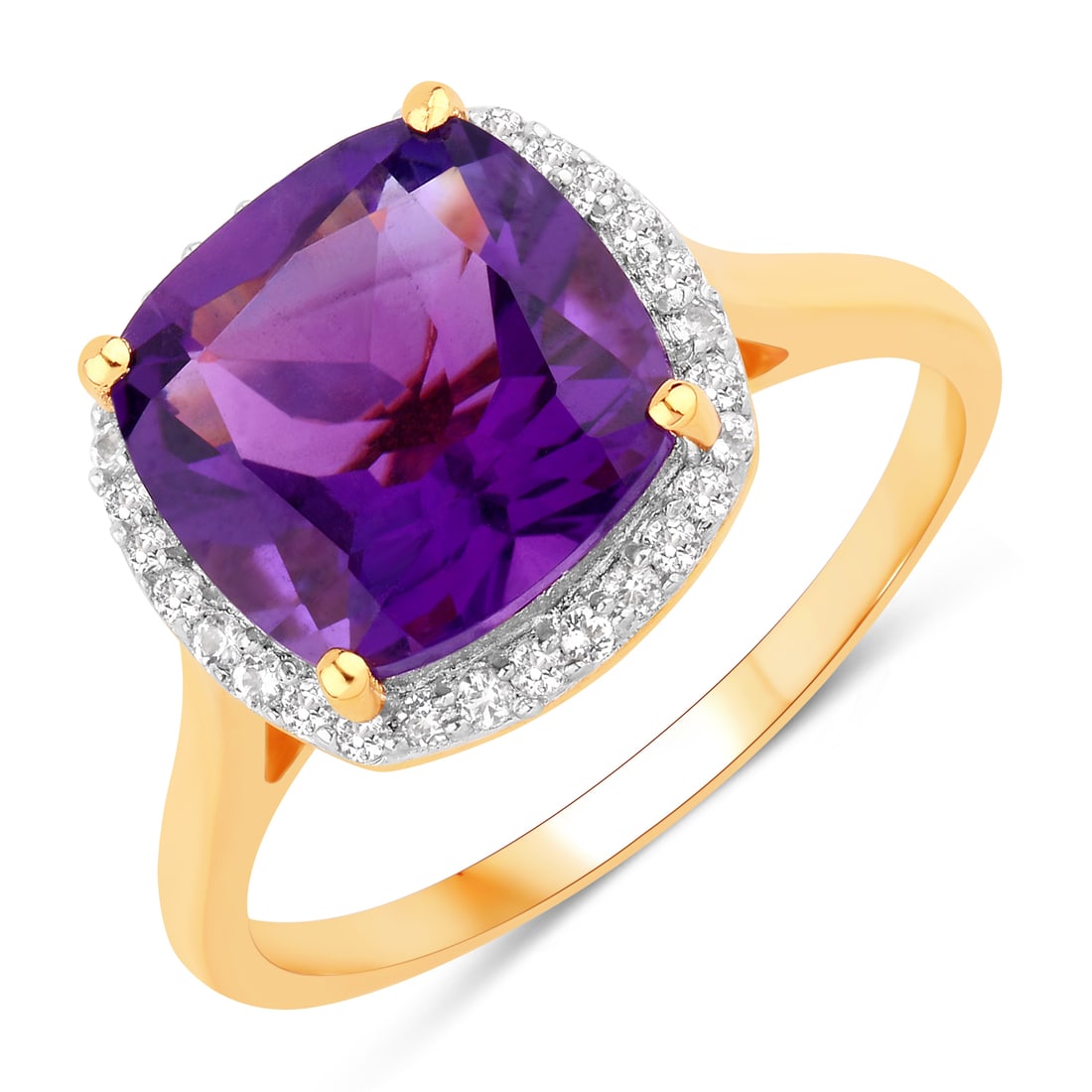 Ring: African Amethyst Cushion 11.00mm