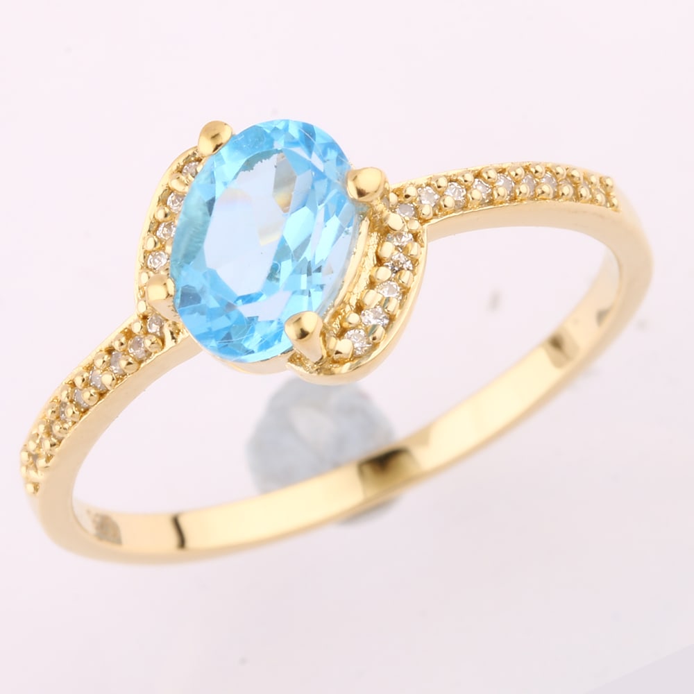 Ring: Swiss Blue Topaz Oval 7x5mm (1 of 1)