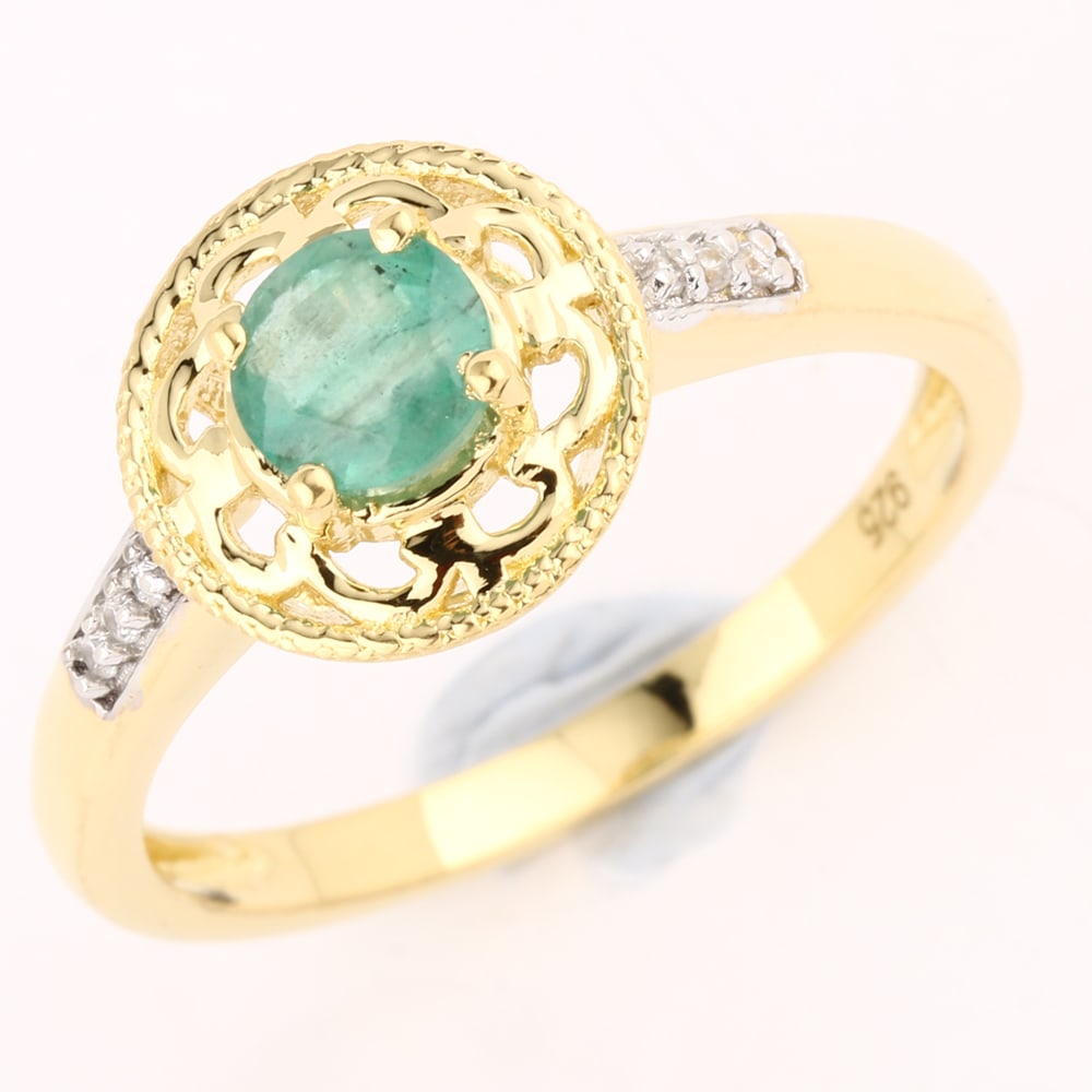 Ring: Zambian Emerald Round 5.00mm
