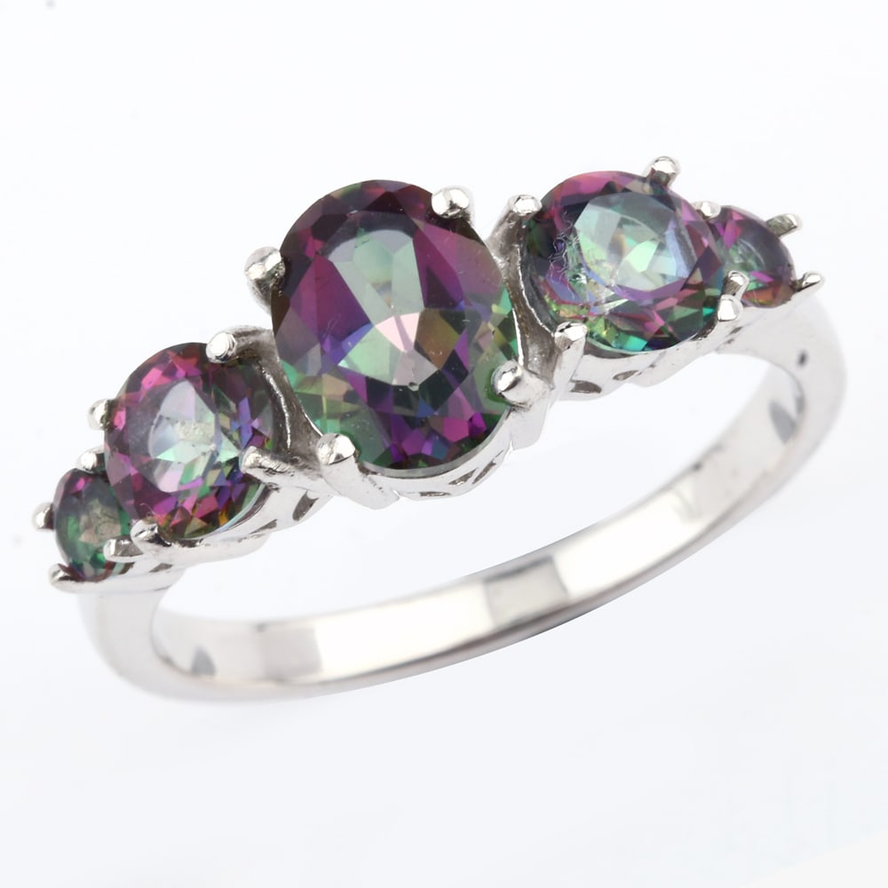 Ring: Rainbow Topaz Oval 8x6mm: No Reserve! Title: Ring: Rainbow Topaz Oval 8x6mm Description: Rainbow Topaz Oval 8x6mm - 1Pcs + Rainbow Topaz Round 5.00mm - 2Pcs + Rainbow Topaz Round 3.00mm - 2Pcs Date/Period: After 2000 Materials