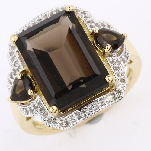Ring: Smoky Quartz Octagon 14x10mm (1 of 1)