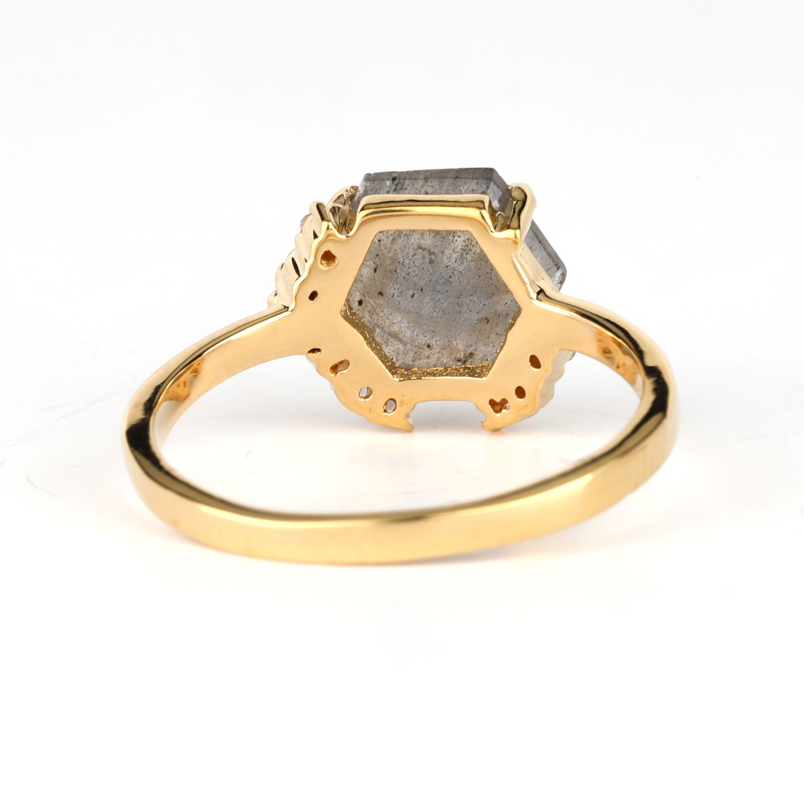 Ring: Labradorite Hexagon Shape 8.00mm - 4