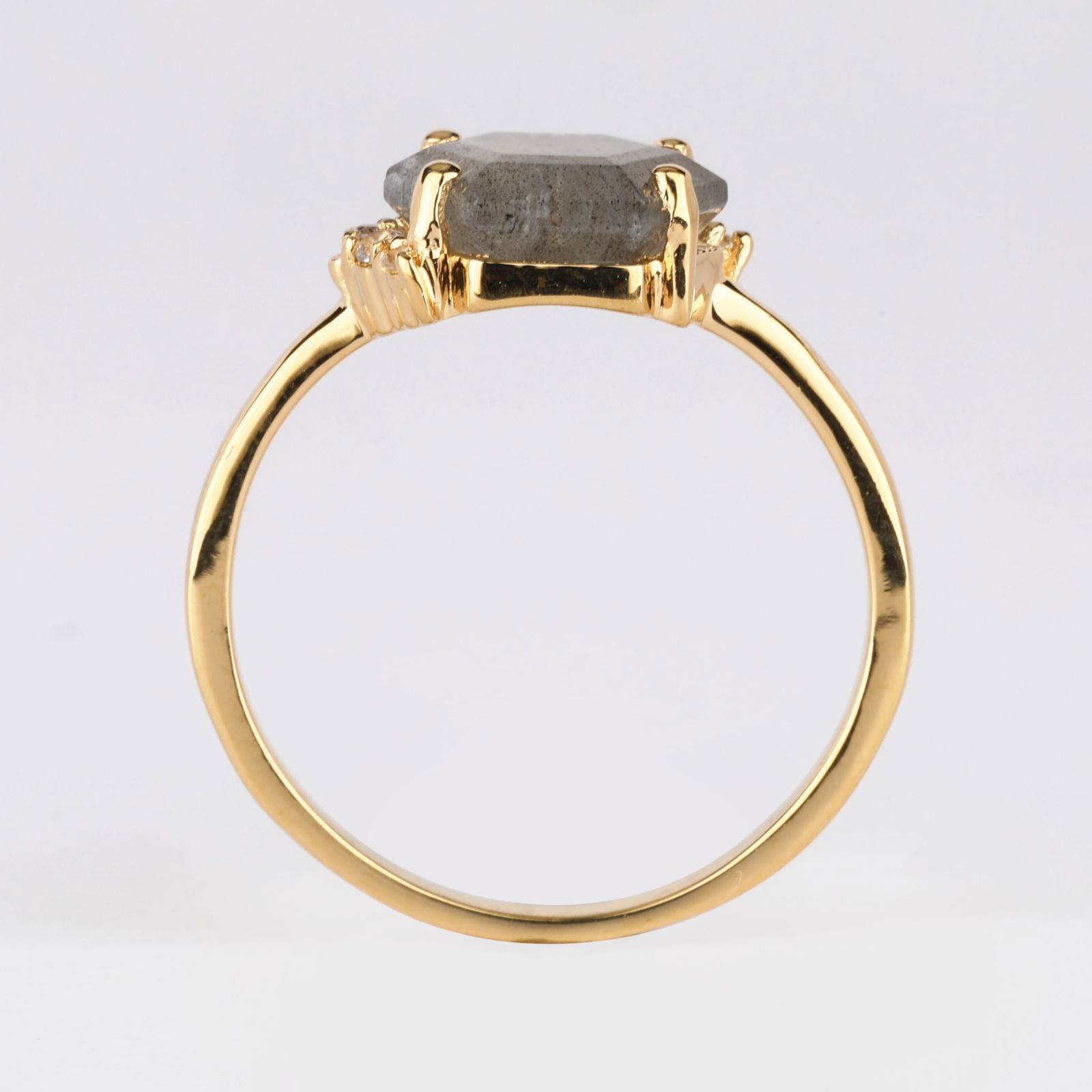 Ring: Labradorite Hexagon Shape 8.00mm - 5