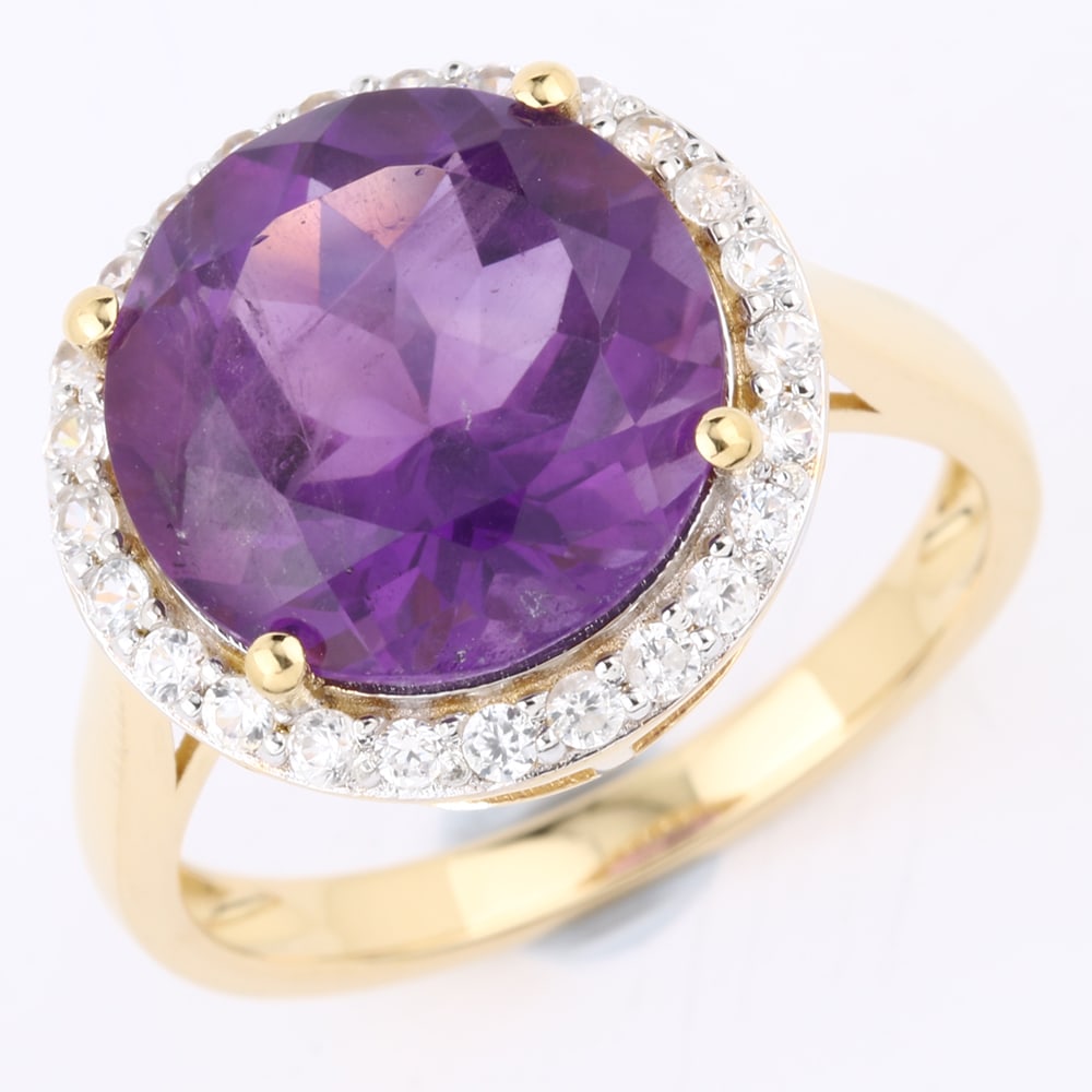 Ring: African Amethyst Round 12.00mm