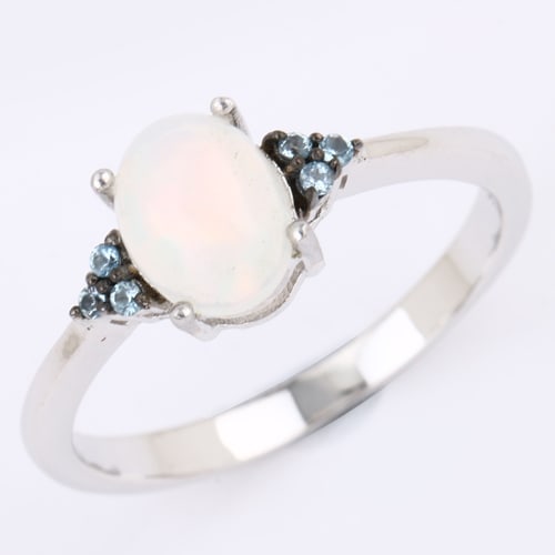 Ring: Ethiopian Opal CAB Oval 8x6mm (1 of 1)