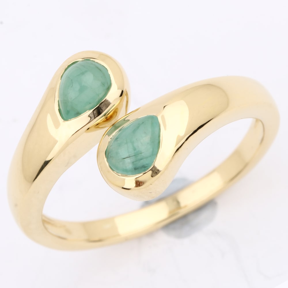 Ring: Sakota Emerald CAB Pears 5x4mm (1 of 1)