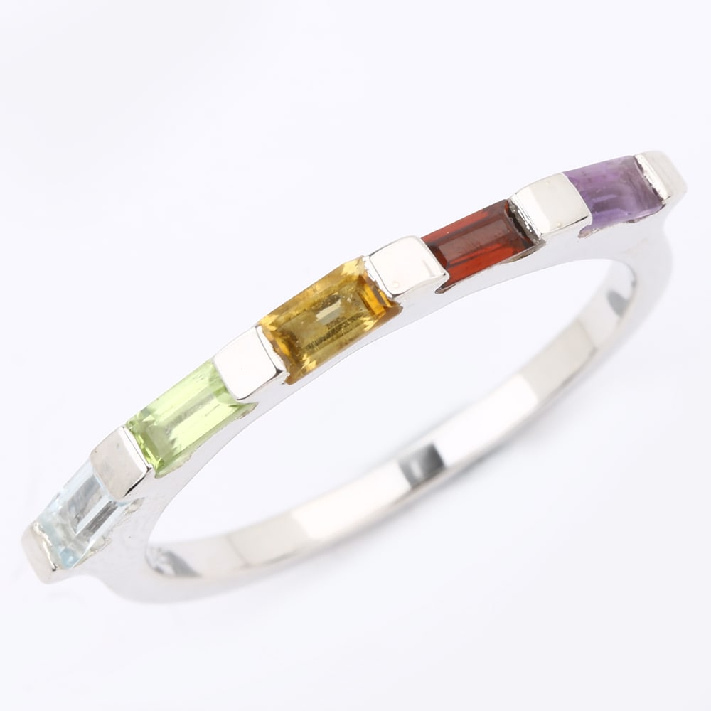 Ring: African Amethyst Baguette 4x2mm: No Reserve! Title: Ring: African Amethyst Baguette 4x2mm Description: African Amethyst Baguette 4x2mm - 1Pcs + Blue Topaz Baguette 4x2mm - 1Pcs + Citrine Baguette 4x2mm - 1Pcs + Peridot Baguette 4x2mm