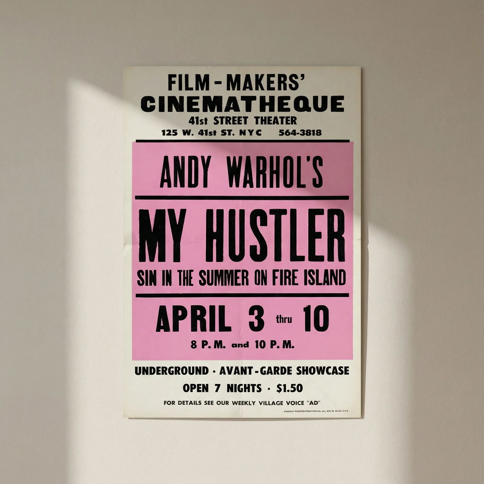 ANDY WARHOL MY HUSTLER POSTER