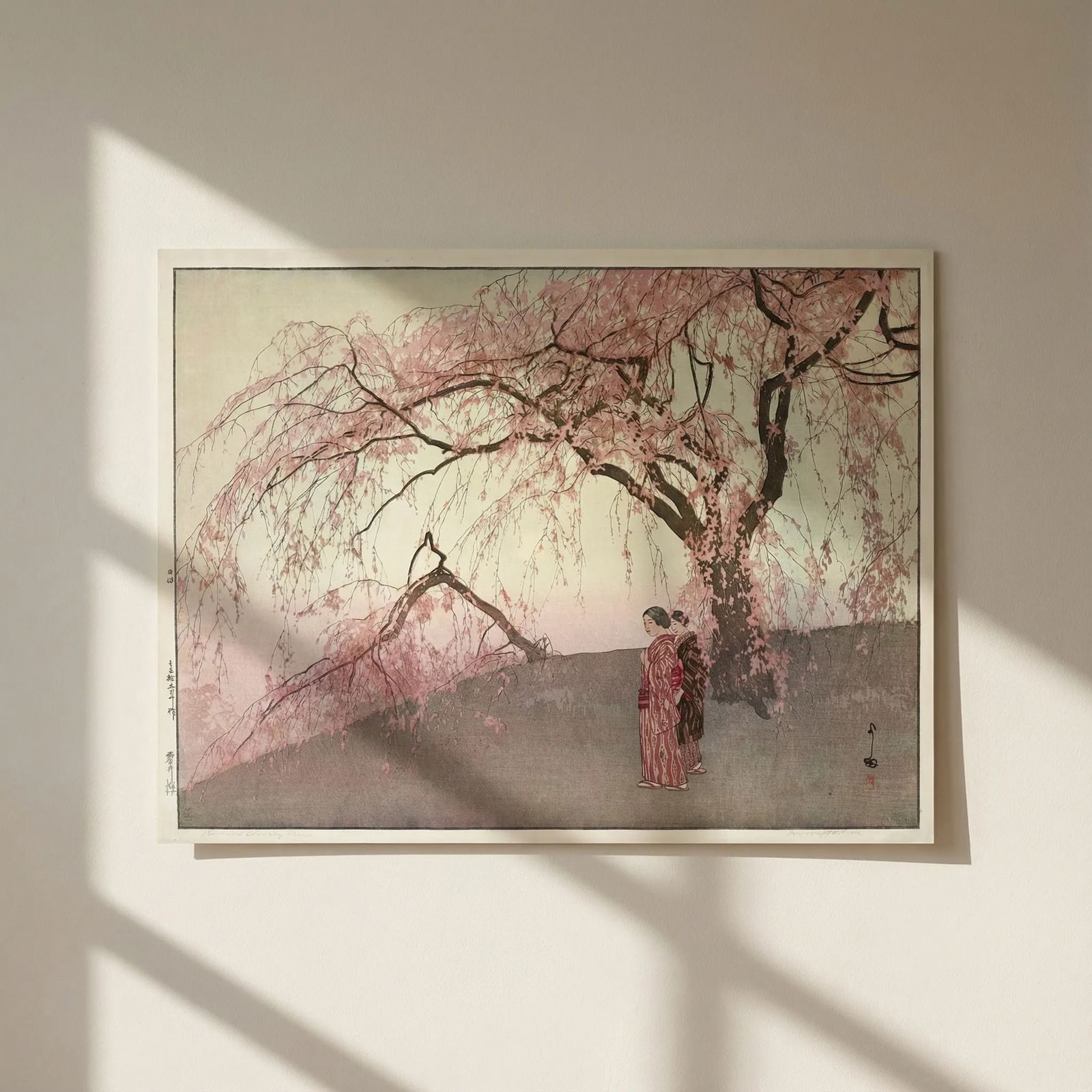 Yoshida Hiroshi Kumoi Cherry Tree Print