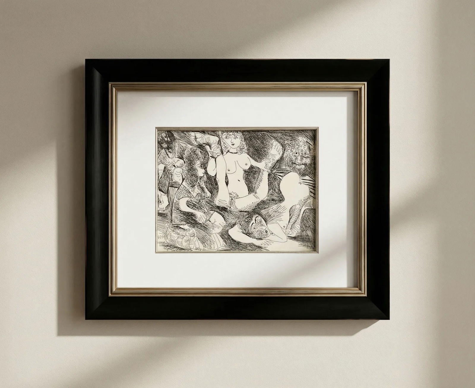 Picasso Gravure Apollinaire Les onze mille verges 10 Framed: Title: Picasso Gravure Apollinaire Les onze mille verges 10 Framed Description: Title: Les onze mille verges 10 Artist: Pablo Picasso Country: Spain Medium: Gravure Marks: Not signed, numbered Paper: