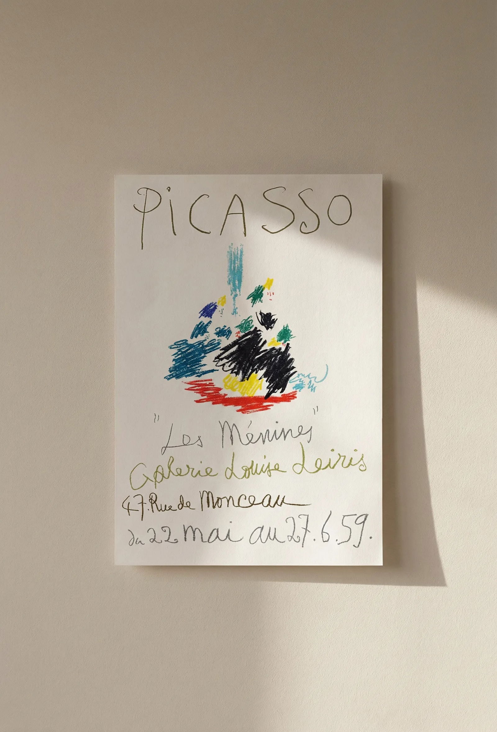 Picasso Lithograph 101 Les menines Art in posters: Title: Picasso Lithograph 101 Les menines Art in posters Description: Title: Les menines Artist: Pablo Picasso Country: Spain Medium: Lithograph - 101 Paper size: 12.50 X 9.50 inch Printed: 1959 by Mo