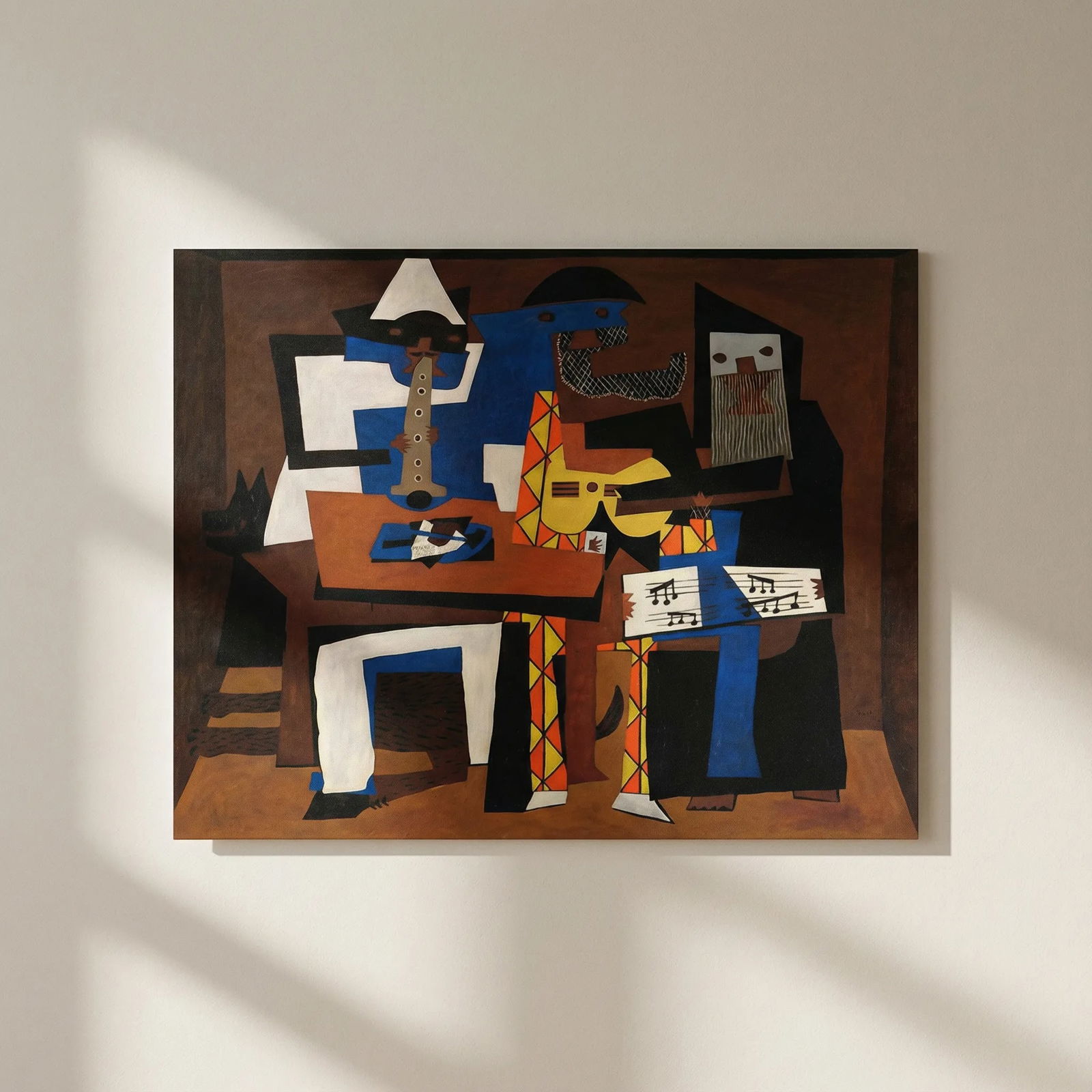 Picasso Three musicien Giclee Numbered Edition: Title: Picasso Three musicien Giclee Numbered Edition Description: Artist: Pablo Picasso Title: Three musicien Medium: Giclee Marks: L.E numbered Paper size: watercolor paper 19 x 13 inch Printed: 200