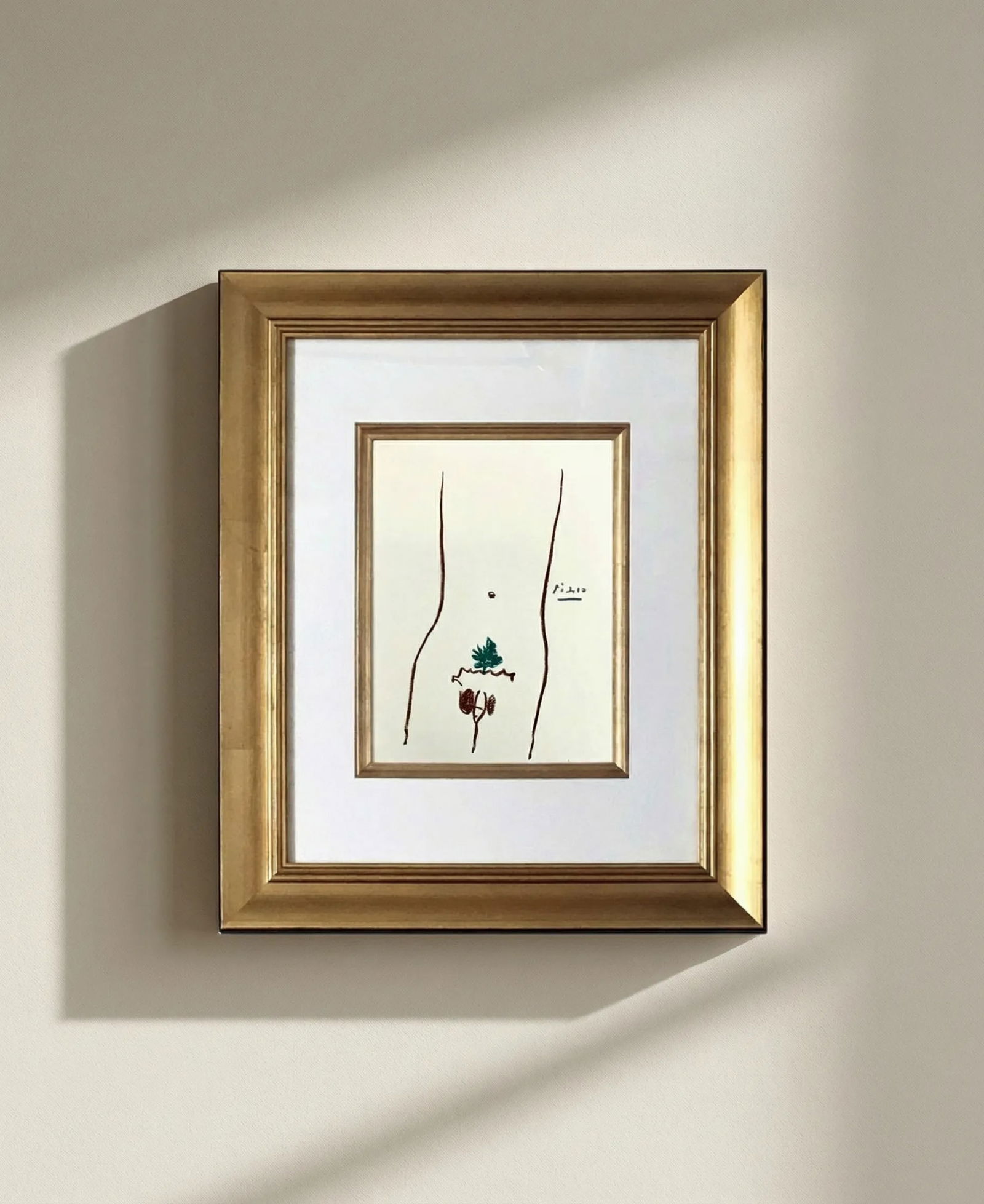 Pablo Picasso Framed Adam Lithograph 41, 1968: Title: Pablo Picasso Framed Adam Lithograph 41, 1968 Description: Title: Adam Artist: Pablo Picasso Country: Spain Medium: Lithograph 41 Marks: Signed in plate, not numbered Printed: 1968 on velum pap