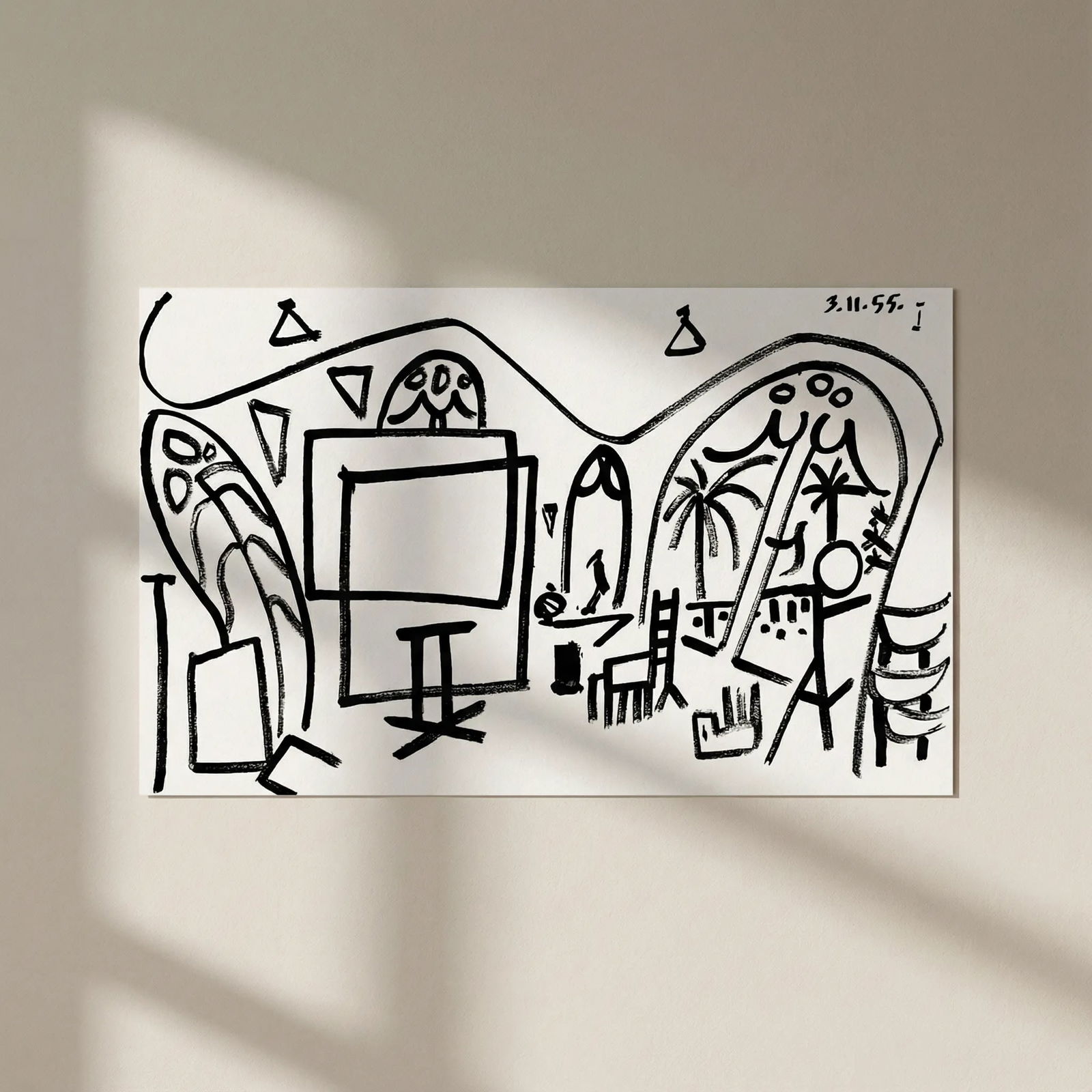 Picasso Sketchbook Carnet de la Californie 1 dated 3-11-55: Title: Picasso Sketchbook Carnet de la Californie 1 dated 3-11-55 Description: Title: Sketchbook 1 dated 3-11-55 Artist: Pablo Picasso Country: Spain Medium: Offset print Marks: Numbered & dated i