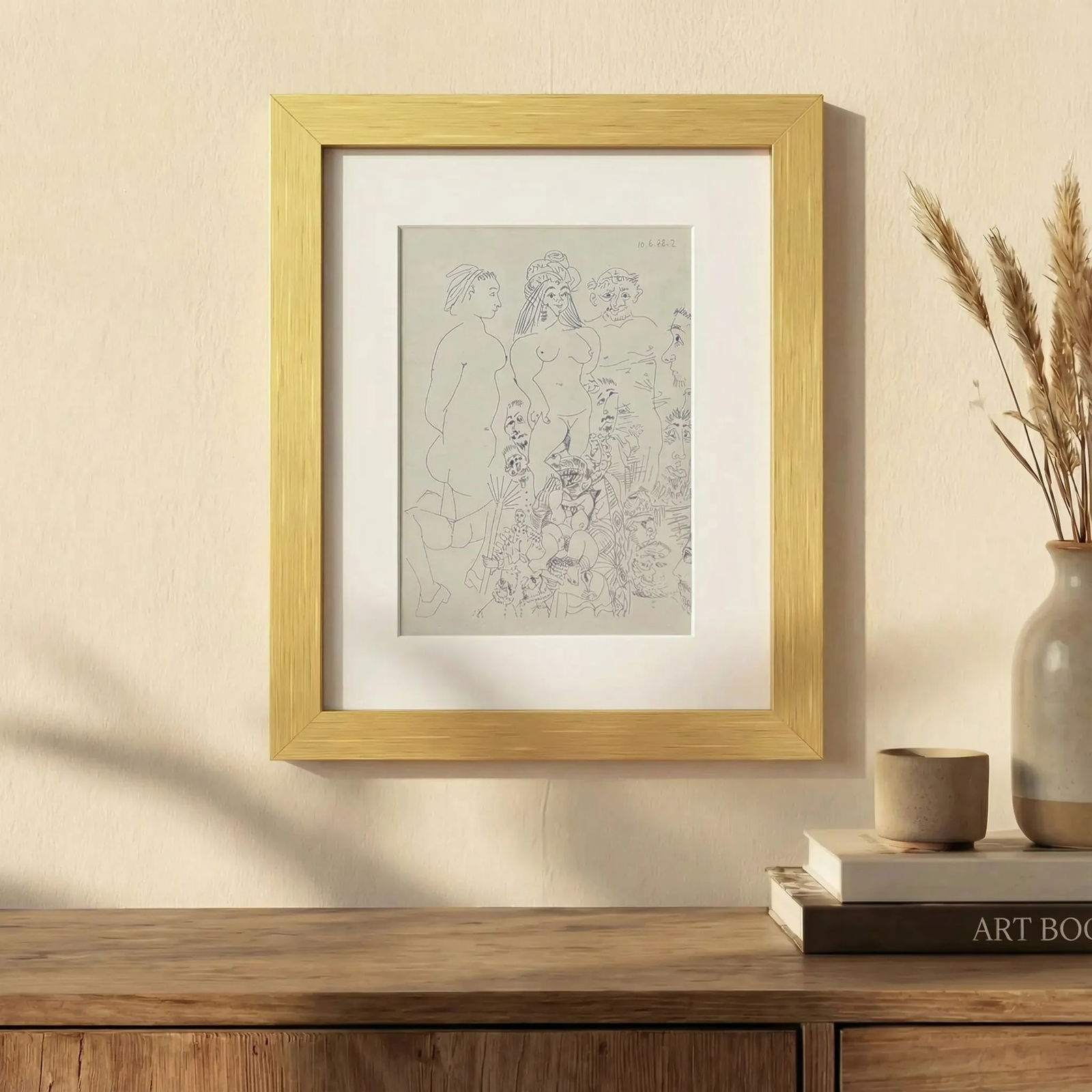 Picasso Gravure Erotic 1 dated 3/9/1968 framed: Title: Picasso Gravure Erotic 1 dated 3/9/1968 framed Description: Title: Untitled Erotic 1 Artist: Pablo Picasso Country: Spain Medium:? Lithograph Marks: Not signed, not numbered Paper Size: 11 x 11