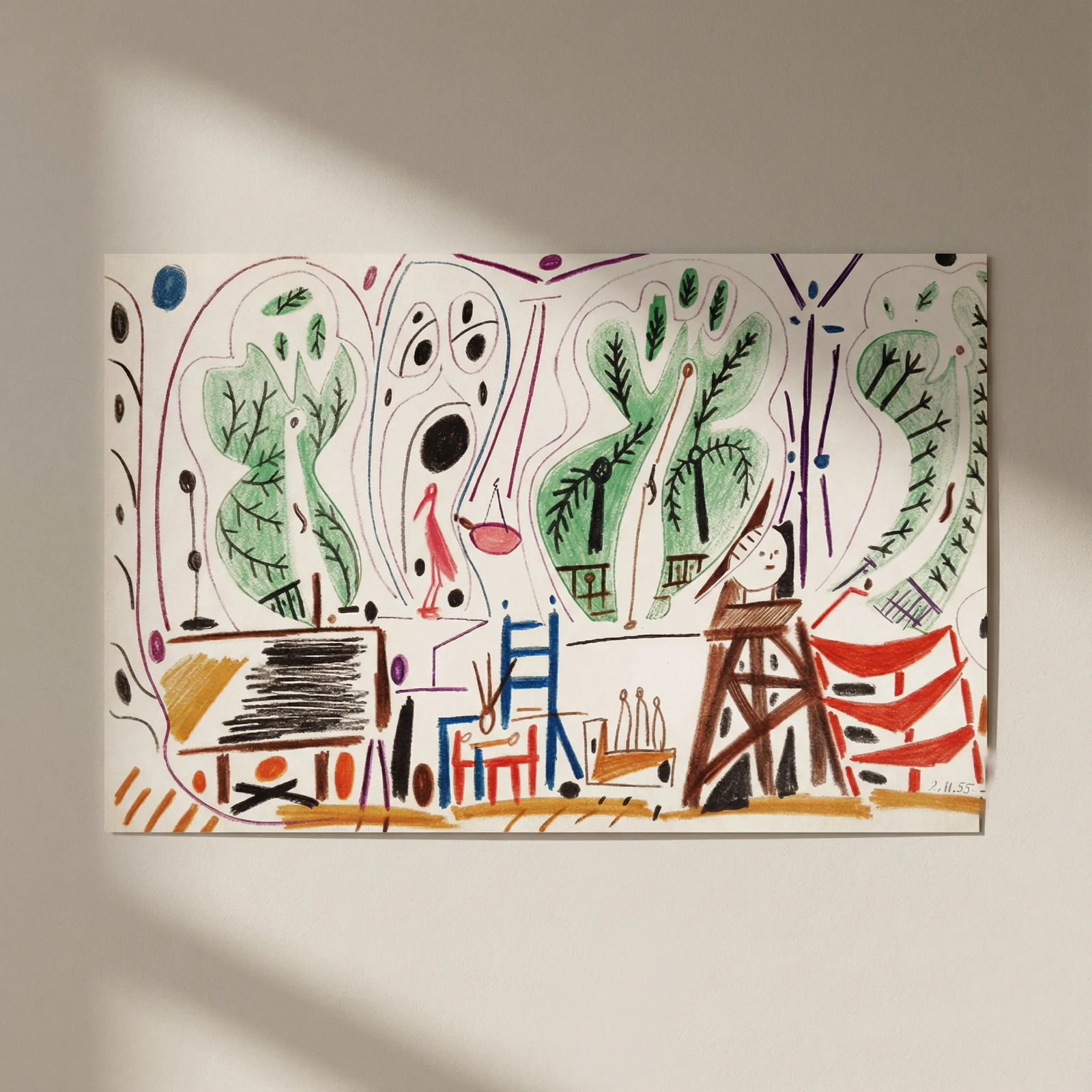 Picasso Sketchbook Carnet de la Californie Print # 1 dated 8/11/1955: Title: Picasso Sketchbook Carnet de la Californie Print # 1 dated 8/11/1955 Description: TTitle: Untitled No 1 dated 8/11/1955 Artist: Pablo Picasso Country: Spain Medium: Offset print Marks: Not Sign