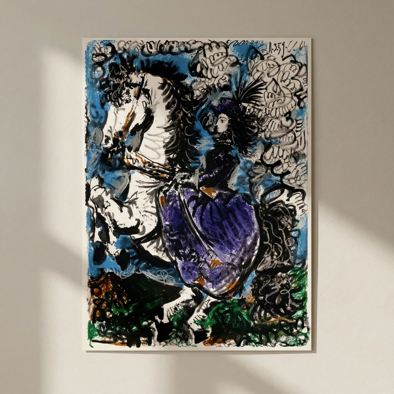 Picasso Toros y Toreros dated 11/3/59: Title: Picasso Toros y Toreros dated 11/3/59 Description: Artist: Pablo Picasso County: Spain Title: Toros y Toreros dated 11/3/59 Medium: Quadrichromie Paper size: On vellum 14.75 x 10.50 inch Publis