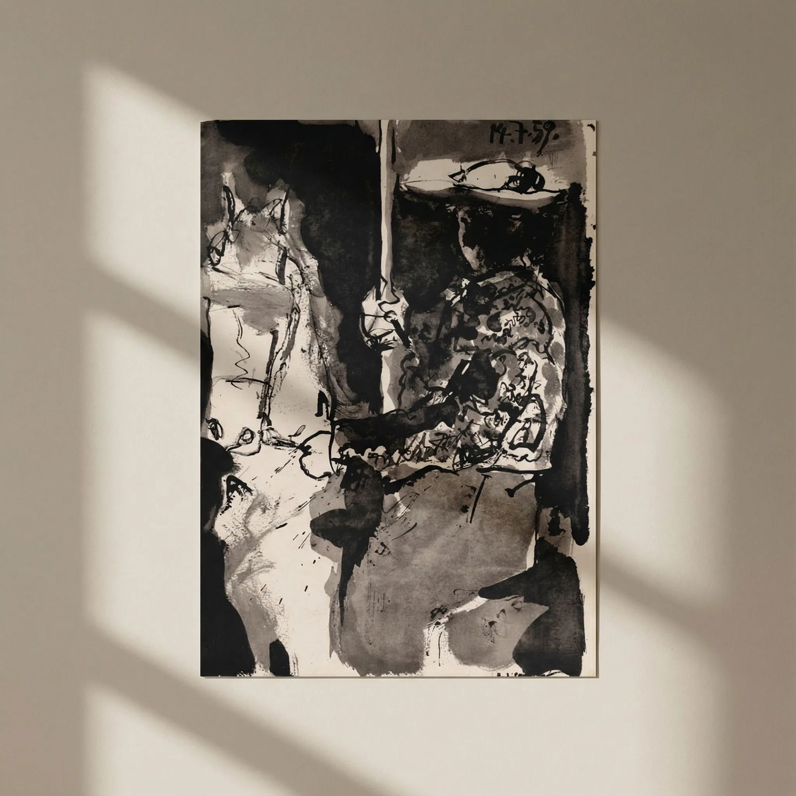 1961 Picasso Toros y Toreros 7 dated 14/7/59: Title: 1961 Picasso Toros y Toreros 7 dated 14/7/59 Description: Artist: Pablo Picasso County: Spain Title: Toros y Toreros 7 dated 14/7/59 Medium: Bichromie Paper size: On vellum 14.75 x 10.50 inch P