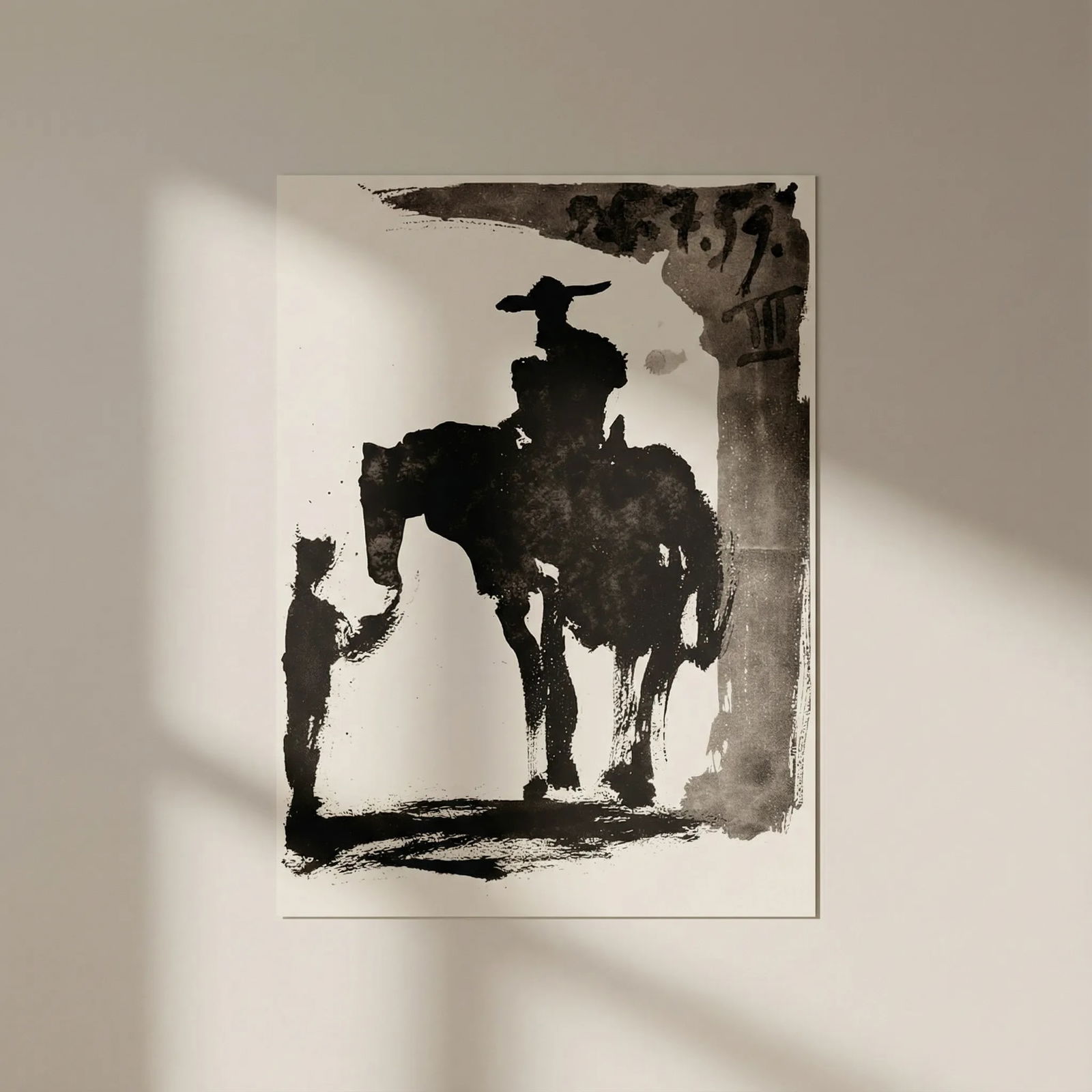 Pablo Picasso Toros y Toreros 3 dated 5/7/59*: Title: Pablo Picasso Toros y Toreros 3 dated 5/7/59* Description: Artist: Pablo Picasso County: Spain Title: Toros y Toreros 3 dated 5/7/59 Medium: Bichromie Paper size: On vellum 14.75 x 10.50 inch P