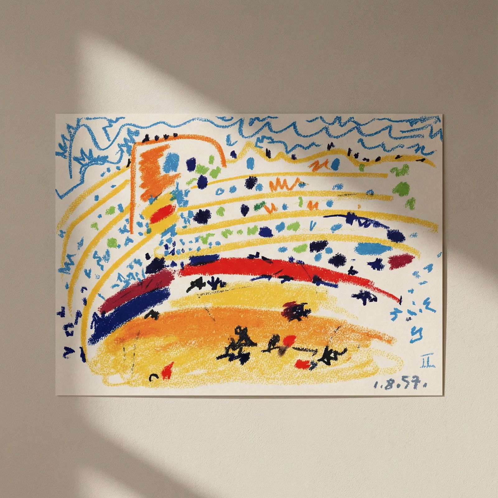 Pablo Picasso Toros y Toreros 2 dated 1/8/57: Title: Pablo Picasso Toros y Toreros 2 dated 1/8/57 Description: Artist: Pablo Picasso County: Spain Title: Toros y Toreros 2 dated 1/8/57 Medium: Quadrichromie Paper size: On vellum 14.75 x 10.50 inc