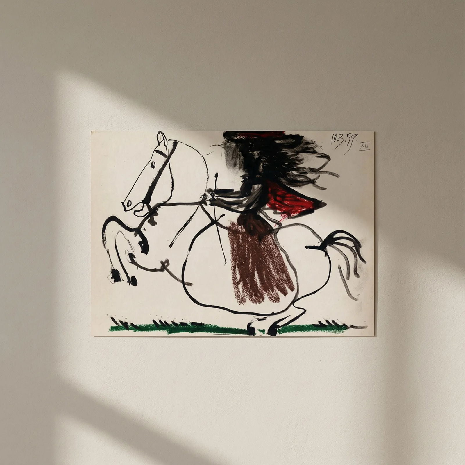 Picasso Toros y Toreros 13 dated 10/3/59: Title: Picasso Toros y Toreros 13 dated 10/3/59 Description: Artist: Pablo Picasso Country: Spain Title: Toros y Toreros 13 dated 10/3/59 Medium: Quadrichromie Marks: Not signed not numbered Paper siz