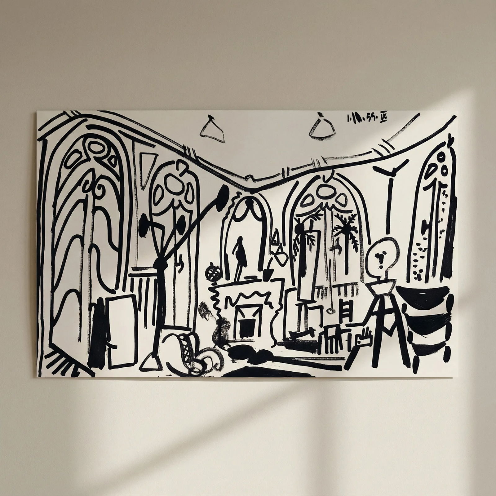 Picasso Sketchbook Carnet de la Californie Print # 9 dated 1/11/1955: Title: Picasso Sketchbook Carnet de la Californie Print # 9 dated 1/11/1955 Description: Title: Untitled Nine, dated 1/11/1955 Artist: Pablo Picasso Country: Spain Medium: Print Marks: Numbered &