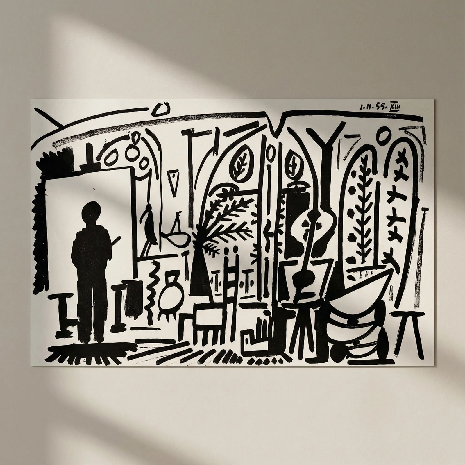 Picasso Sketchbook Carnet de la Californie Ptint # 13 dated 1/11/1955: Title: Picasso Sketchbook Carnet de la Californie Ptint # 13 dated 1/11/1955 Description: TiTitle: Untitled No 13 dated 1/11/1955 Artist: Pablo Picasso Country: Spain Medium: Offset print Marks: Not S