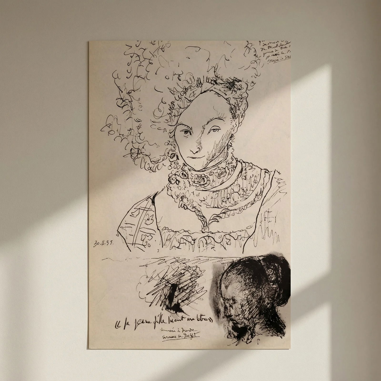 Picasso Sketchbook Carnet de la Californie Print dated 26 /11/1955: Title: Picasso Sketchbook Carnet de la Californie Print dated 26 /11/1955 Description: Title: Untitled, dated 26/11/1955 Artist: Pablo Picasso Country: Spain Medium: offset print Marks: Numbered &