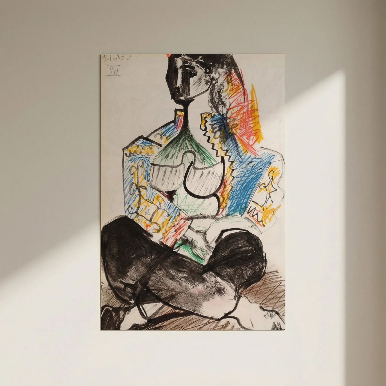 Picasso Sketchbook Carnet de la Californie Print # 7 dated 21 /11/1955: Title: Picasso Sketchbook Carnet de la Californie Print # 7 dated 21 /11/1955 Description: Title: Untitled No 7 dated 21/11/1955 Artist: Pablo Picasso Country: Spain Medium: offset print Marks: Number